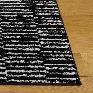 Safavieh Parker Modern Black And Ivory Area Rug — Low-Profile 3/8" Pile, Durable Power-Loomed Jute-Poly Blend 6'-0" x 9'-0" PRK192H-6