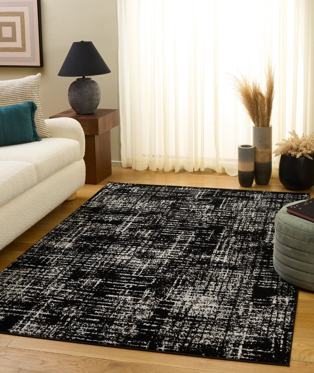 Safavieh Parker 193H Black Ivory Rug 7'9"X9'6" – Low-Profile 3/8" Power-Loomed Jute-Poly Blend, Durable Style PRK193H-8