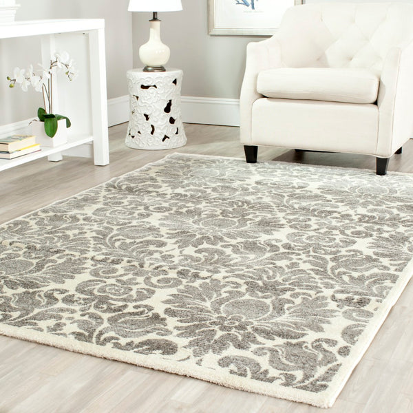 Safavieh Porcello Area Rug - Elegant Belgian Craftsmanship With Timeless Floral Design For Luxurious Comfort Grey ,Ivory Polypropelene Prl3714a-4