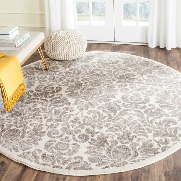 Safavieh Porcello Area Rug - Elegant Belgian Craftsmanship With Timeless Floral Design For Luxurious Comfort Grey ,Ivory Polypropelene Prl3714a-4
