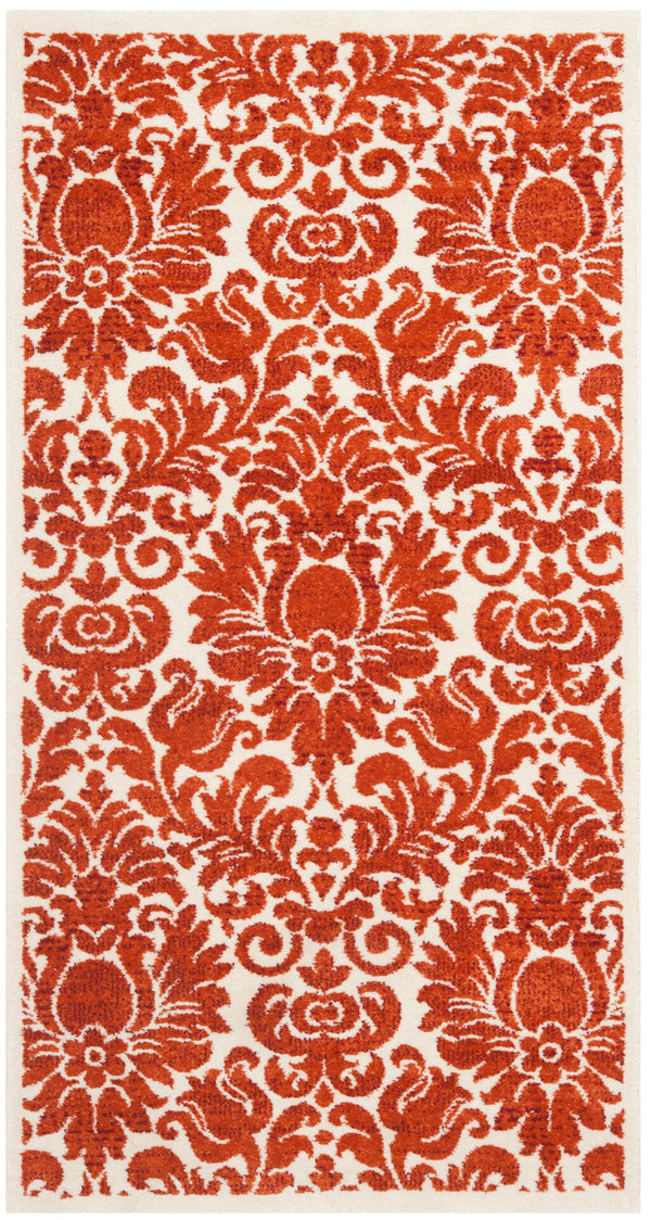 Safavieh Porcello Area Rug - Elegant Belgian Craftsmanship With Timeless Floral Design For Luxurious Comfort Red ,Ivory Polypropelene Prl3714e-4