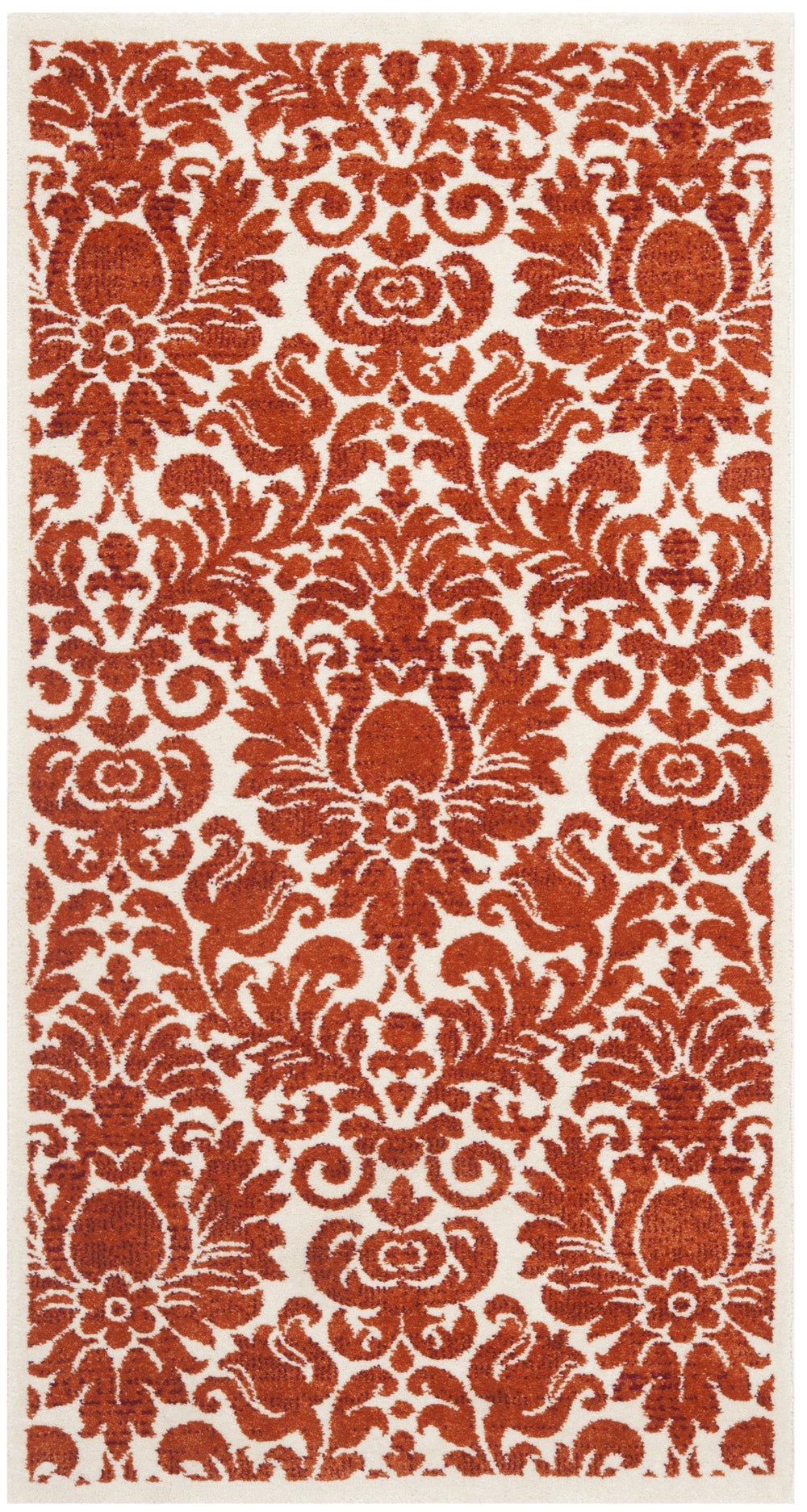 Safavieh Porcello Runner Area Rug - Timeless Elegance With Floral Design For Hallways & Entryways Decor Red ,Ivory Polypropelene Prl3714e-5