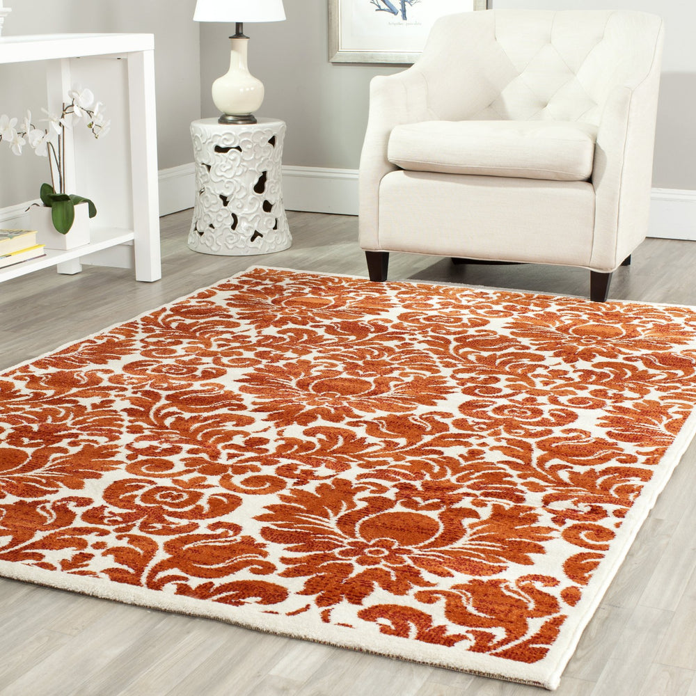 Safavieh Porcello Runner Area Rug - Timeless Elegance With Floral Design For Hallways & Entryways Decor Red ,Ivory Polypropelene Prl3714e-5