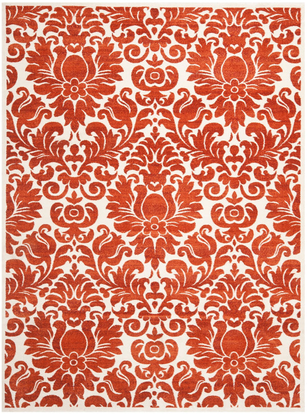 Safavieh Porcello Area Rug - Elegant Belgian Craftsmanship With Timeless Floral Design For Luxurious Comfort Red ,Ivory Polypropelene Prl3714e-4