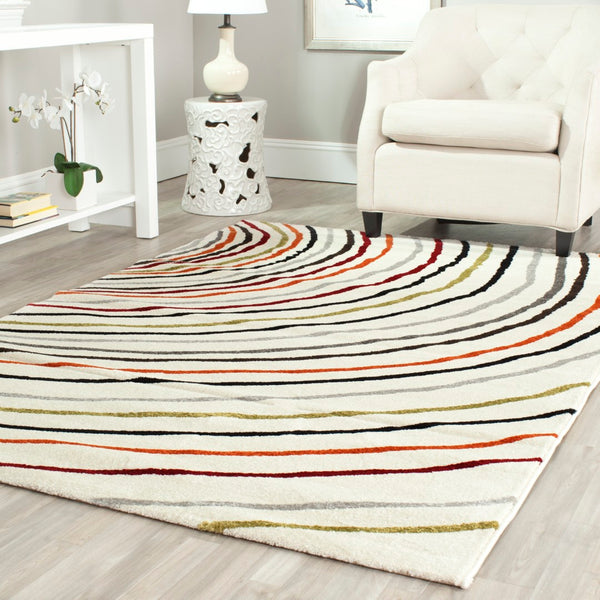 Safavieh Porcello Power Loomed Area Rug - Elegant Belgian Design With Captivating Wave Pattern For Any Room Ivory Polypropylene Pile Prl3720a-4