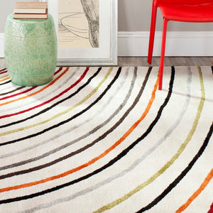 Safavieh Porcello Power Loomed Area Rug - Elegant Belgian Design With Captivating Wave Pattern For Any Room Ivory Polypropylene Pile Prl3720a-4