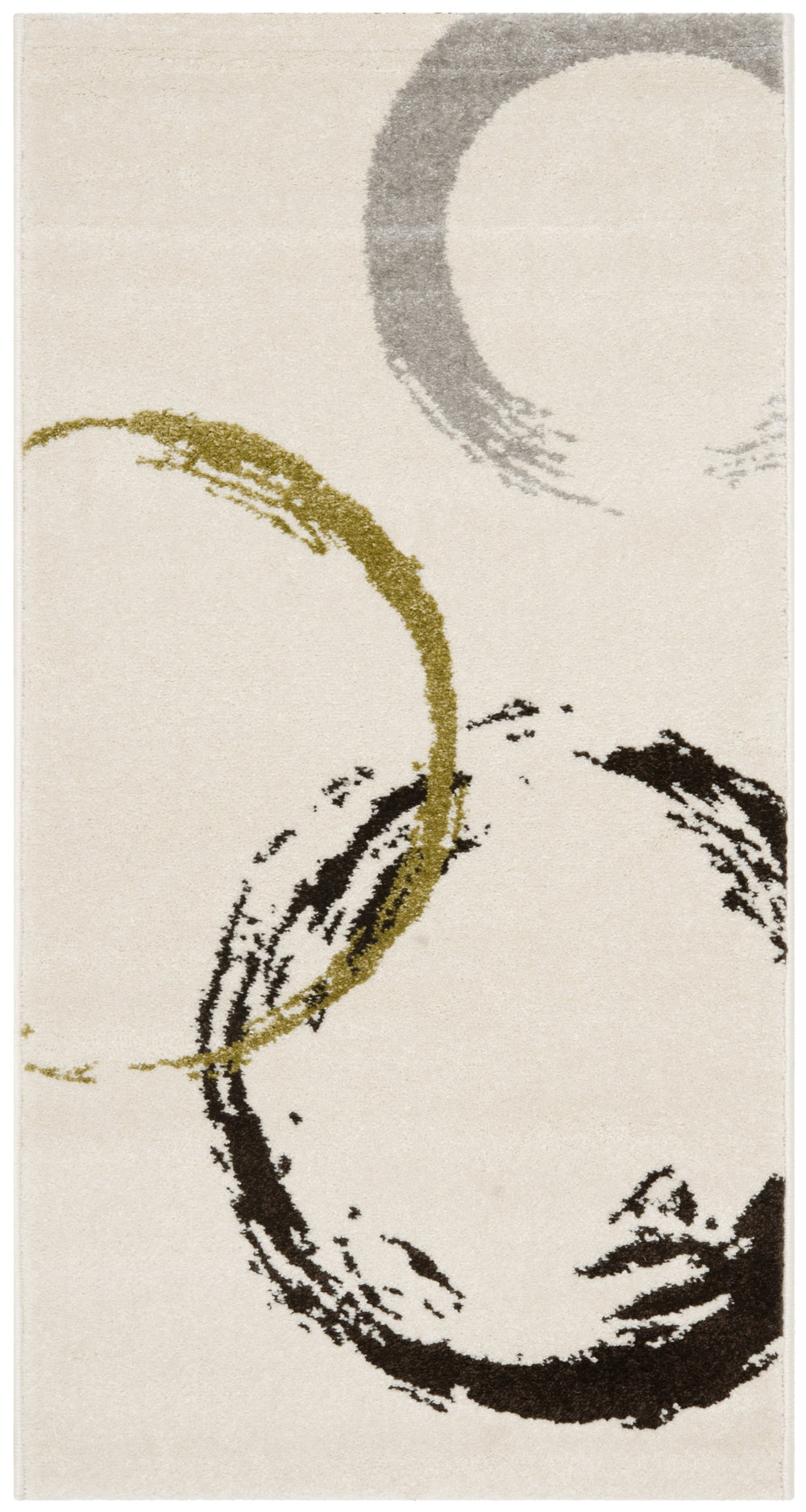 Safavieh Porcello 3723a Ivory Green 2'7" X 5' Rectangle Area Rug - Elegant Modern Design For Any Space Ivory ,Green Polypropylene Pile Prl3723a-3