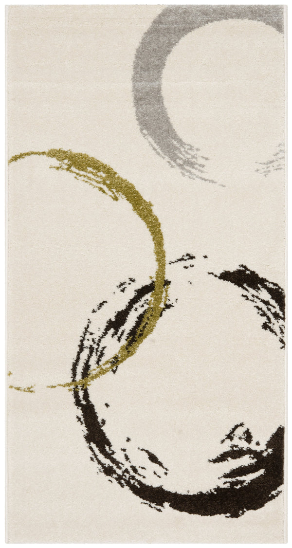 Safavieh Porcello 3723a Ivory Green 2'7" X 5' Rectangle Area Rug - Elegant Modern Design For Any Space Ivory ,Green Polypropylene Pile Prl3723a-3