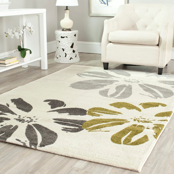 Safavieh Porcello Exquisite Area Rug With Artistic Floral Design | Luxurious Comfort, Timeless Elegance Ivory Polypropylene Pile Prl3724a-8