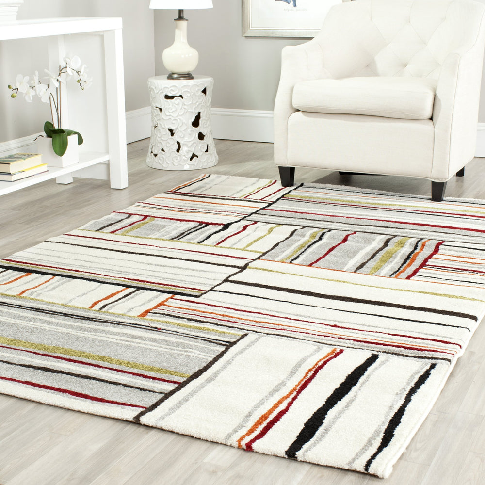 Safavieh Porcello Elegant Runner Area Rug With Abstract Design And Plush Pile For Stylish Home Décor Upgrade Ivory Polypropylene Pile Prl3725a-5