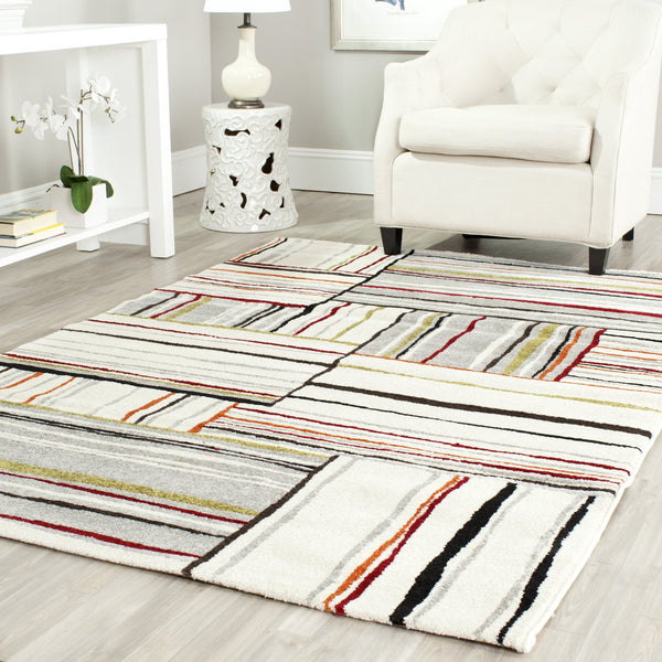 Safavieh Porcello Elegant Runner Area Rug With Abstract Design And Plush Pile For Stylish Home Décor Upgrade Ivory Polypropylene Pile Prl3725a-5