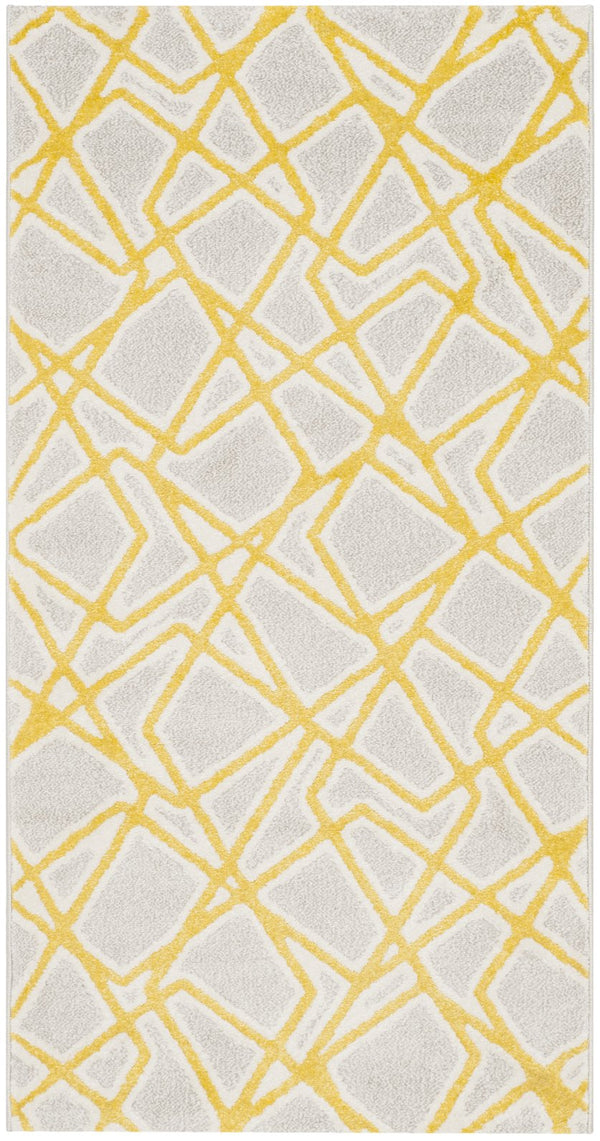 Safavieh Porcello 3739a Contemporary Light Grey & Lime Area Rug - Stylish, Plush, Durable For Any Space Light Grey ,Lime Polypropelene Pile Prl3739a-3