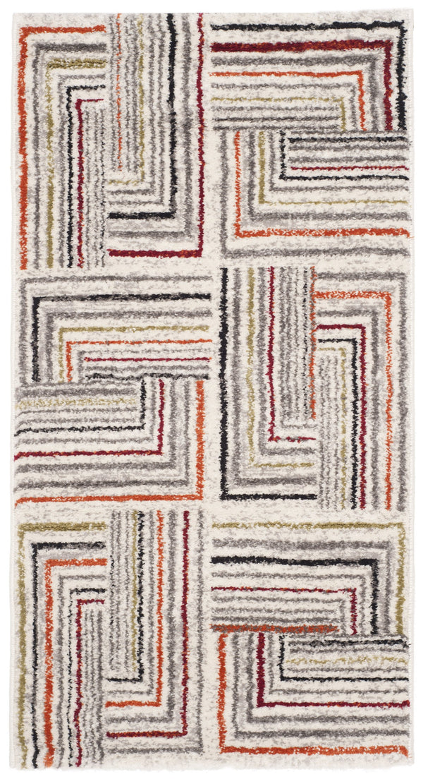 Safavieh Porcello Ivory/Grey Accent Area Rug - Elegant Geometric Design, Durable, 2' X 3'7" For Any Space Ivory ,Grey Polypropylene Pile Prl3740c-2