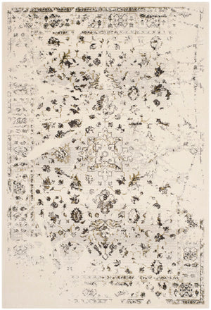 Safavieh Porcello Elegant Floral Area Rug - Timeless Design With Soft Polypropylene For Effortless Style Ivory ,Light Grey Polypropylene Pile Prl3743b-6