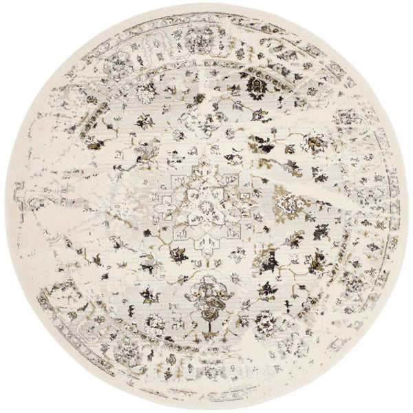 Safavieh Porcello Elegant Floral Area Rug - Timeless Design With Soft Polypropylene For Effortless Style Ivory ,Light Grey Polypropylene Pile Prl3743b-6