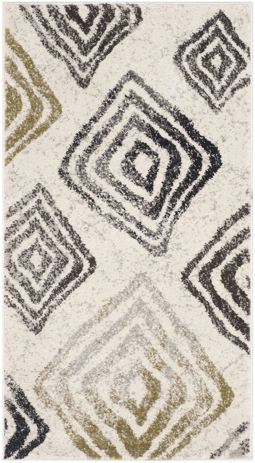 Safavieh Porcello Ivory Brown Accent Area Rug - Timeless Geometric Design, Soft Plush Pile, Durable & Stylish Ivory ,Brown Polypropelene Prl4820f-2