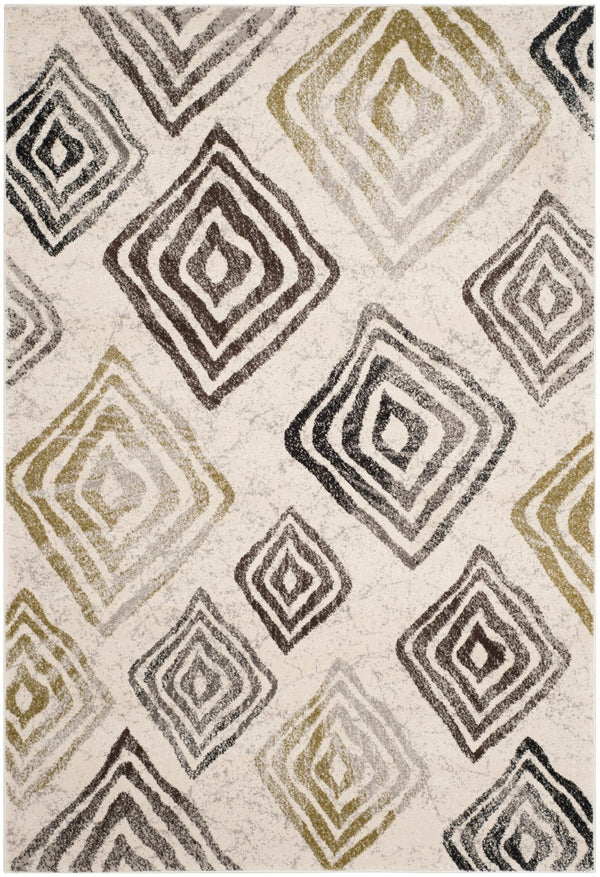 Safavieh Porcello Area Rug With Timeless Diamond Motif - Elegant, Durable, And Soft For Your Home Decor Ivory ,Brown Polypropelene Prl4820f-3