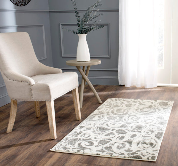 Safavieh Porcello Exquisite Area Rug - Contemporary Abstract Design For Modern Homes, Durable & Stylish Comfort Dark Grey ,Ivory Polypropelene Prl4822d-4