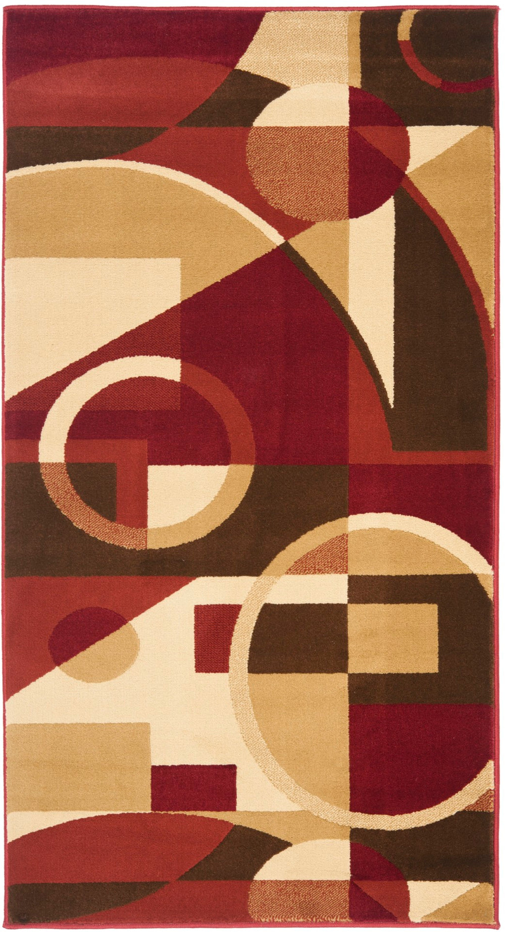 Safavieh Prl Luxurious Turkish Area Rug - Geometric Design With Bold Colors For Modern Home Décor Elegance Red ,Multi Polypropelene Pile Prl6845-4091-29