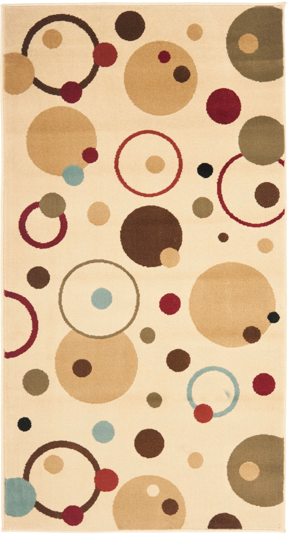 Safavieh Prl Elegant Ivory Area Rug With Playful Circles - Durable, Chic Design For Any Living Space Decor Green ,Multi Polypropylene Prl6851-5291-4
