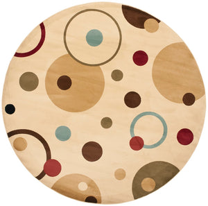 Safavieh Prl Elegant Ivory Area Rug With Playful Circles - Durable, Chic Design For Any Living Space Decor Green ,Multi Polypropylene Prl6851-5291-4