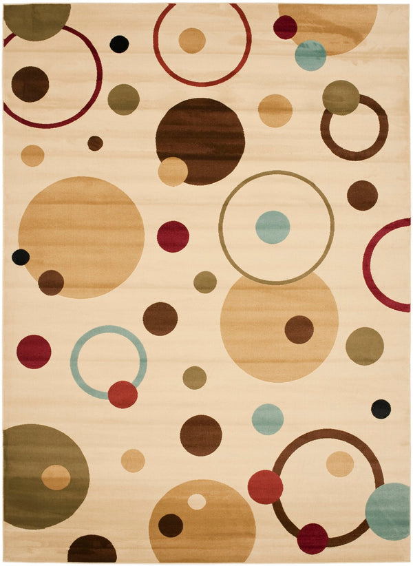 Safavieh Prl Elegant Ivory Area Rug With Playful Circles - Durable, Chic Design For Any Living Space Decor Green ,Multi Polypropylene Prl6851-5291-4