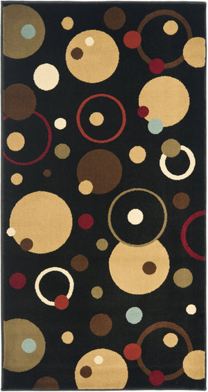 Safavieh Prl Contemporary Area Rug With Eye-catching Pattern For High-traffic Spaces, Easy Maintenance Black ,Multi Polypropylene Prl6851-9091-3