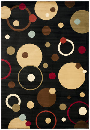 Safavieh Prl Vibrant Runner Area Rug - Artistic Design In Bold Colors For Hallways And Modern Interiors Black ,Multi Polypropelene Pile Prl6851-9091-5
