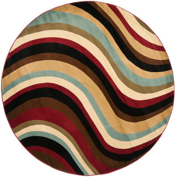 Safavieh Prl Exquisite Turkish Area Rug - Bold Waves Design For Sophisticated Living Spaces And Comfort Red ,Multi Polypropelene Pile Prl6855-4091-4