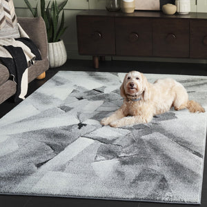 Safavieh Porcello Modern Abstract Area Rug - Luxurious Turkish Craftsmanship For Elegant Home Decor Ivory ,Grey Polypropylene Prl6937f-8