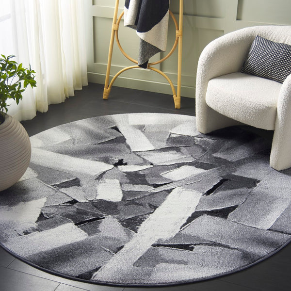Safavieh Porcello Modern Abstract Area Rug - Luxurious Turkish Craftsmanship For Elegant Home Decor Ivory ,Grey Polypropylene Prl6937f-8