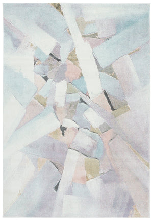 Safavieh Porcello Modern Elegance Area Rug - Abstract Design, Soft Durable Comfort For Living Spaces And More Blue ,Pink Polypropylene Prl6937j-5