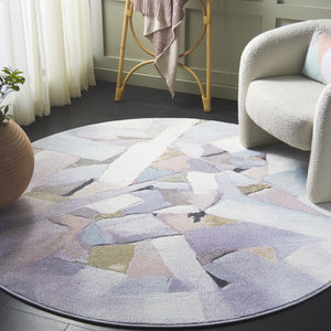 Safavieh Porcello Modern Elegance Area Rug - Abstract Design, Soft Durable Comfort For Living Spaces And More Blue ,Pink Polypropylene Prl6937j-7r