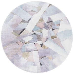 Safavieh Porcello Modern Elegance Area Rug - Abstract Design, Soft Durable Comfort For Living Spaces And More Blue ,Pink Polypropylene Prl6937j-7r