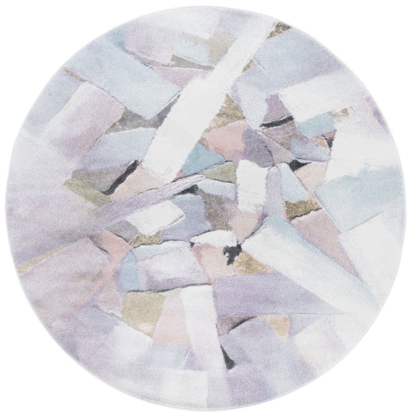 Safavieh Porcello Modern Elegance Area Rug - Abstract Design, Soft Durable Comfort For Living Spaces And More Blue ,Pink Polypropylene Prl6937j-7r