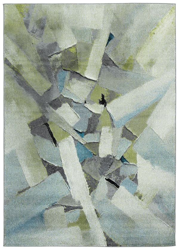 Safavieh Porcello Modern Abstract Area Rug - Luxurious Turkish Craftsmanship For Elegant Home Decor Green ,Grey Polypropylene Prl6937y-9