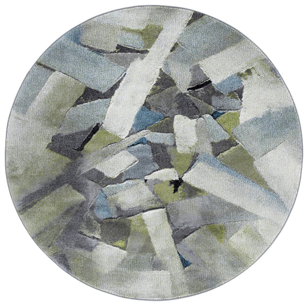 Safavieh Porcello Modern Elegance Area Rug - Abstract Design, Soft Durable Comfort For Living Spaces And More Green ,Grey Polypropylene Prl6937y-7r