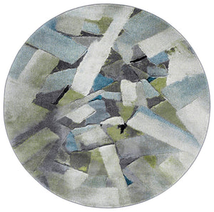 Safavieh Porcello Modern Abstract Area Rug - Luxurious Turkish Craftsmanship For Elegant Home Decor Green ,Grey Polypropylene Prl6937y-9