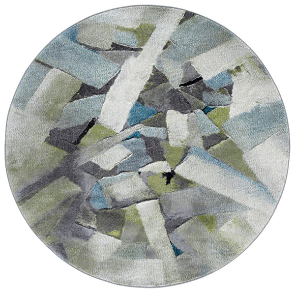 Safavieh Porcello Modern Abstract Area Rug - Luxurious Turkish Craftsmanship For Elegant Home Decor Green ,Grey Polypropylene Prl6937y-9