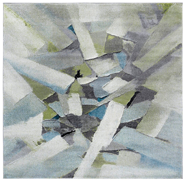 Safavieh Porcello Modern Abstract Area Rug - Luxurious Turkish Craftsmanship For Elegant Home Decor Green ,Grey Polypropylene Prl6937y-9