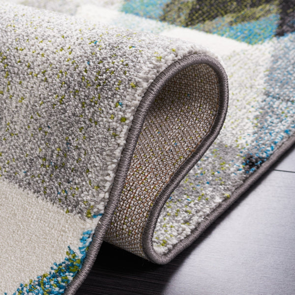 Safavieh Porcello Small Rectangle Area Rug - Contemporary Grey Blue Design, Durable & Easy To Clean Treasure Grey ,Blue Polypropylene Prl6938c-3