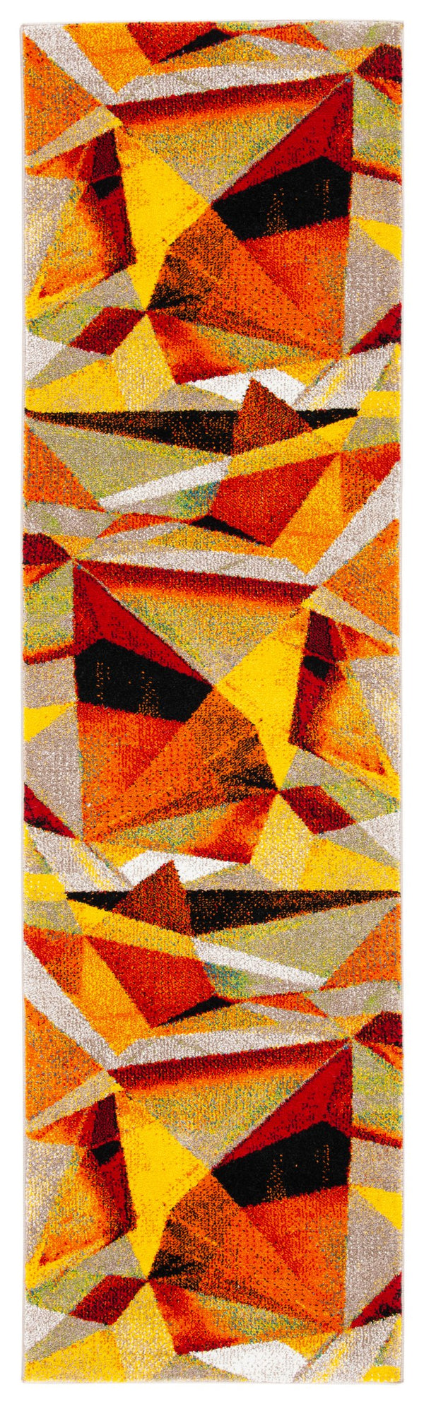 Safavieh Porcello Contemporary Geometric Rug In Vibrant Hues – Durable, Stylish, And Perfect For Modern Spaces Orange ,Red Polypropylene Prl6940p-5sq