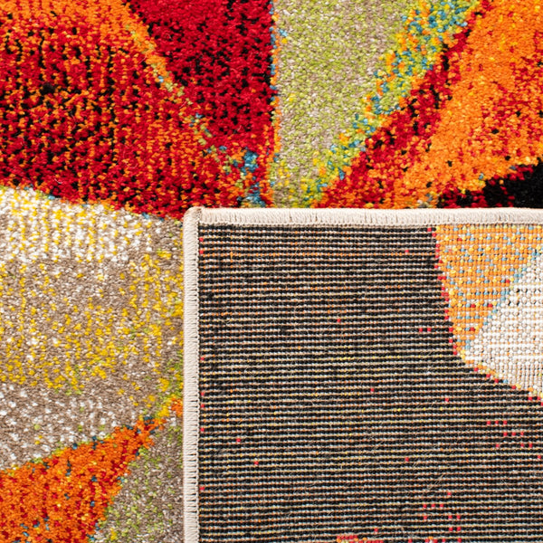 Safavieh Porcello Contemporary Geometric Rug In Vibrant Hues – Durable, Stylish, And Perfect For Modern Spaces Orange ,Red Polypropylene Prl6940p-5sq