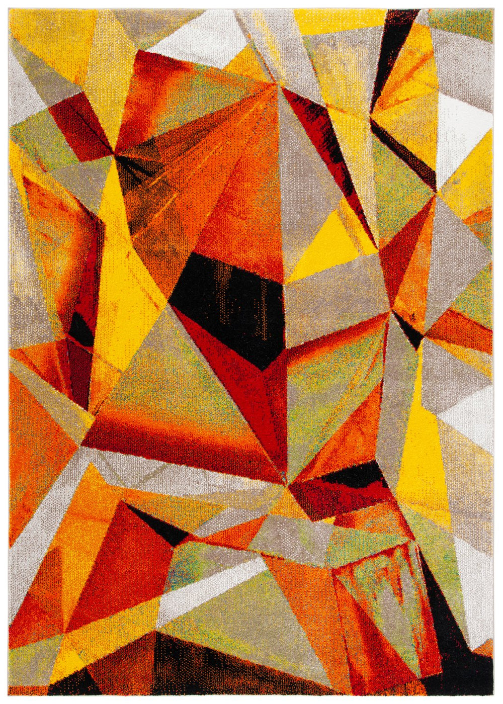 Safavieh Porcello Contemporary Geometric Rug In Vibrant Hues – Durable, Stylish, And Perfect For Modern Spaces Orange ,Red Polypropylene Prl6940p-5sq