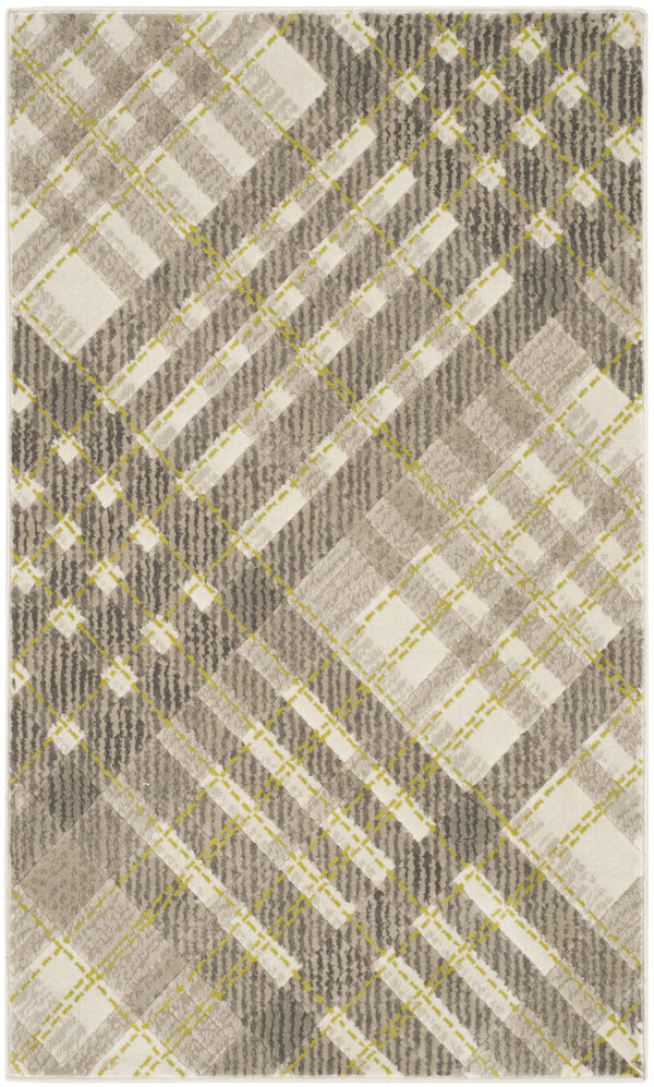 Safavieh Porcello Contemporary Area Rug - Stylish Geometric Design With Subtle Yellow Accents For Any Space Grey ,Dark Grey Polypropylene Pile Prl7694a-3