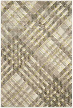 Safavieh Porcello Contemporary Area Rug - Stylish Geometric Design With Subtle Yellow Accents For Any Space Grey ,Dark Grey Polypropylene Pile Prl7694a-4