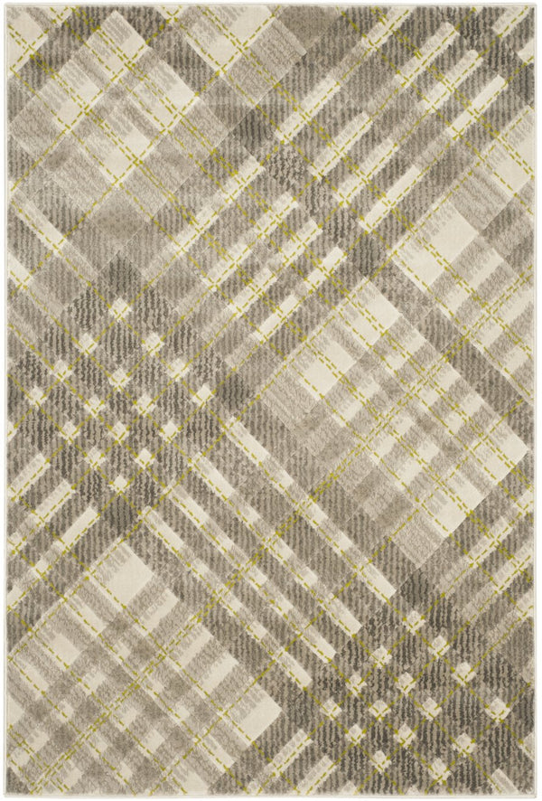 Safavieh Porcello Contemporary Area Rug - Stylish Geometric Design With Subtle Yellow Accents For Any Space Grey ,Dark Grey Polypropylene Pile Prl7694a-4