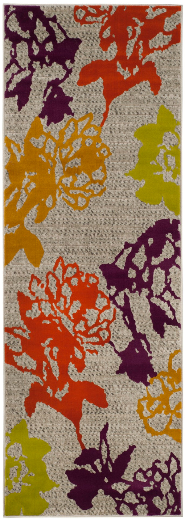 Safavieh Porcello Contemporary Floral Area Rug - Stylish Design, Durable Construction For Modern Spaces Light Grey ,Purple Polypropylene Pile Prl7729b-3