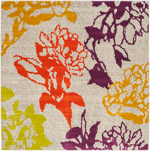 Safavieh Porcello Contemporary Floral Area Rug - Stylish Design, Durable Construction For Modern Spaces Light Grey ,Purple Polypropylene Pile Prl7729b-3