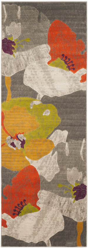 Safavieh Porcello Contemporary Turkish Area Rug With Abstract Botanic Motifs For Stylish Home Decor Update Dark Grey ,Ivory Polypropylene Pile Prl7731d-4